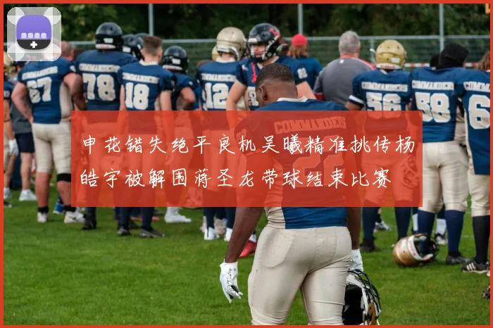 申花错失绝平良机吴曦精准挑传杨皓宇被解围蒋圣龙带球结束比赛
